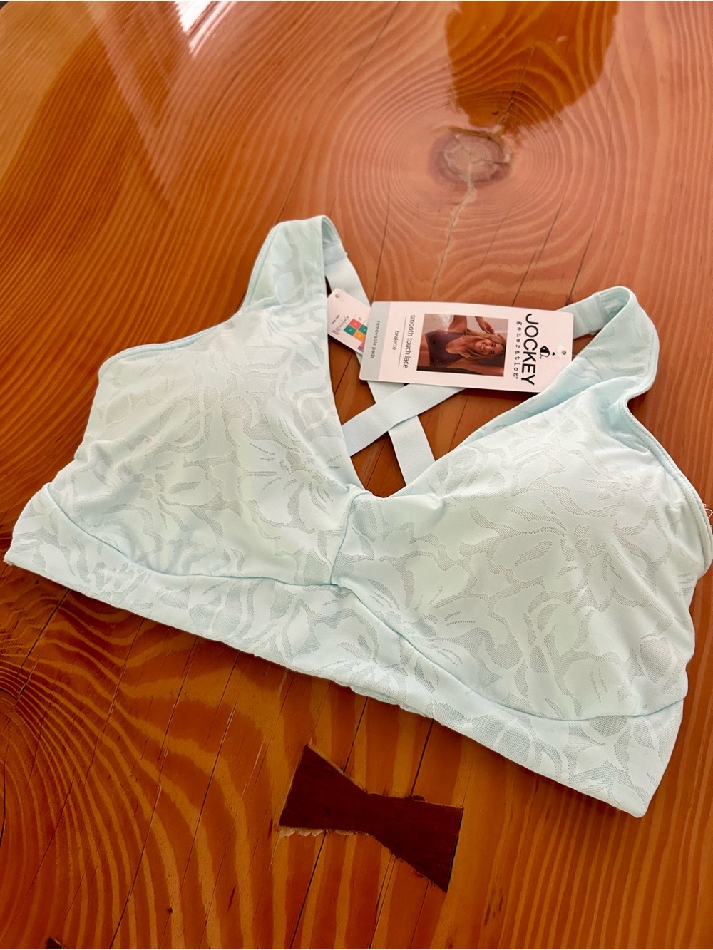 Jockey Pale Blue Smooth Touch Lace Bralette -XL